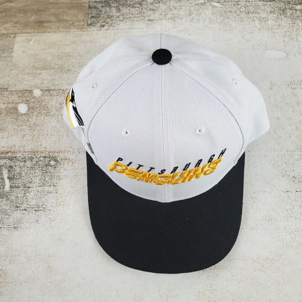 NHL Pittsburgh Penguins Mitchell & Ness Snapback Hat Vintage Retro Cap Throwback